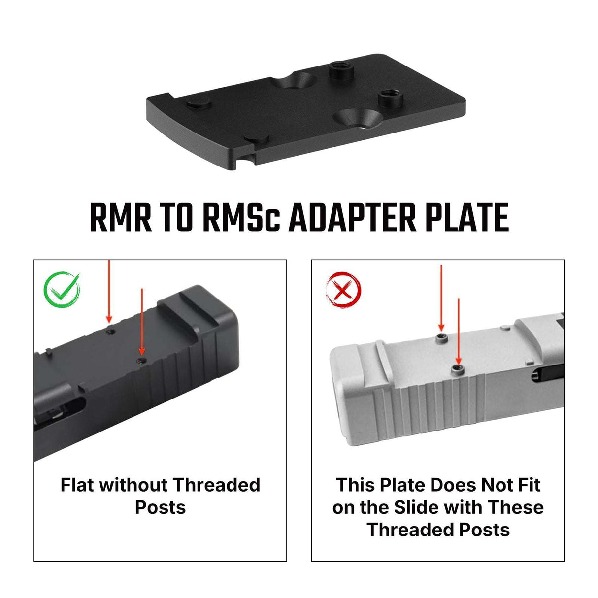 Adattatore impronta | da Trijicon RMR a impronta Shield RMSc & K-series