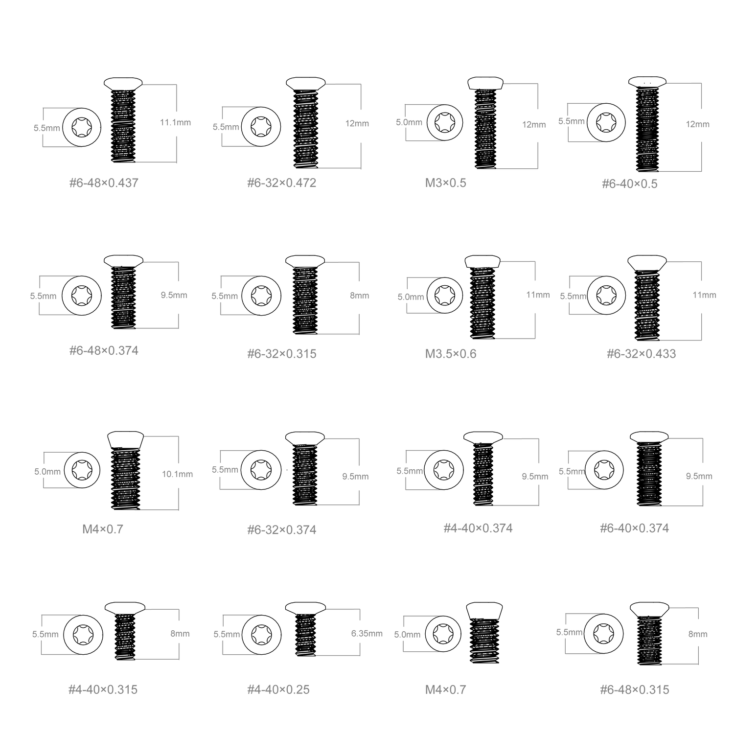 Set of screws Vector Optics