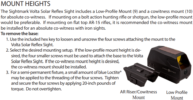 Sightmark Volta Solar Red Dot