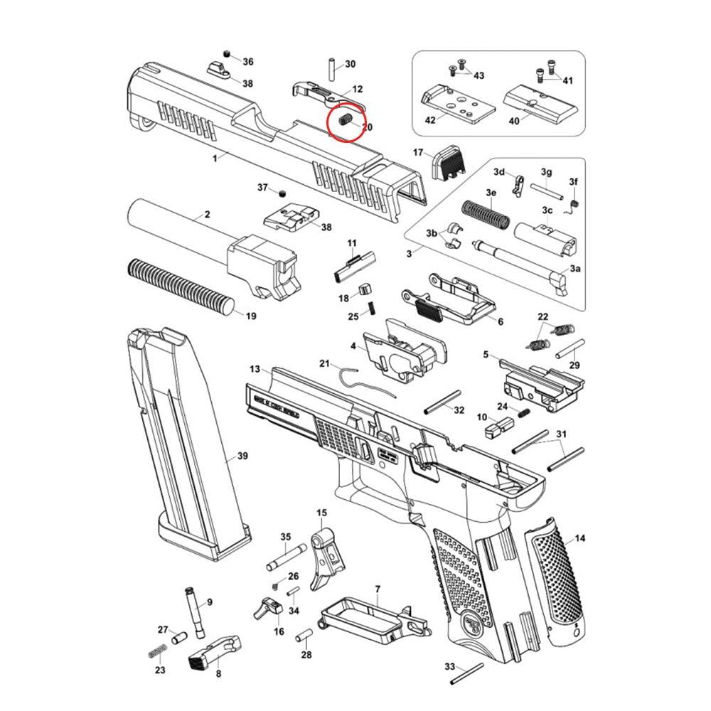 CZ P-10 CZ P-07 & P-09 ressort d'extracteur