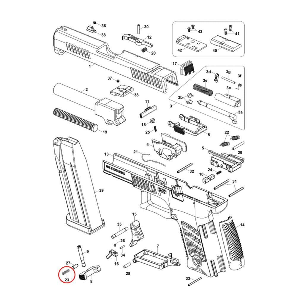CZ P-10 ressort de verrou de chargeur