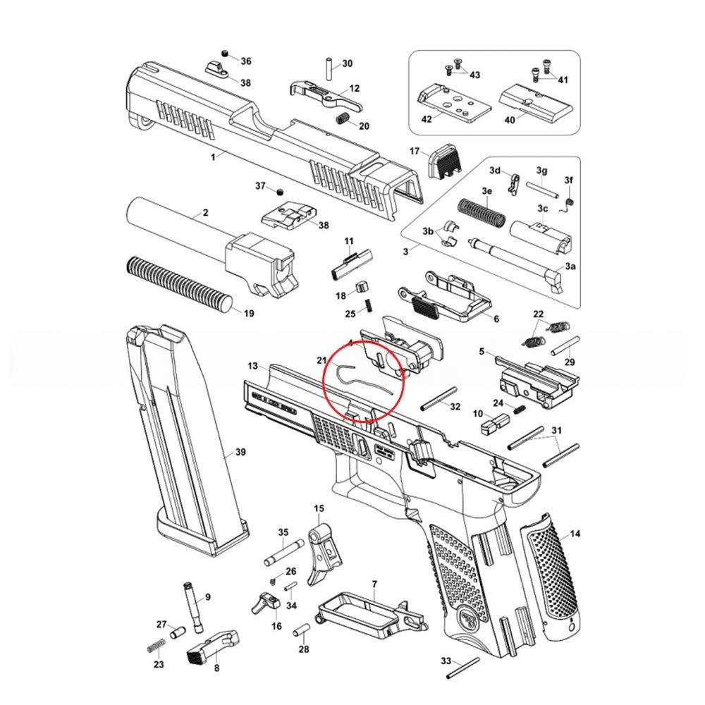 Molla del fermo carrello CZ P-10