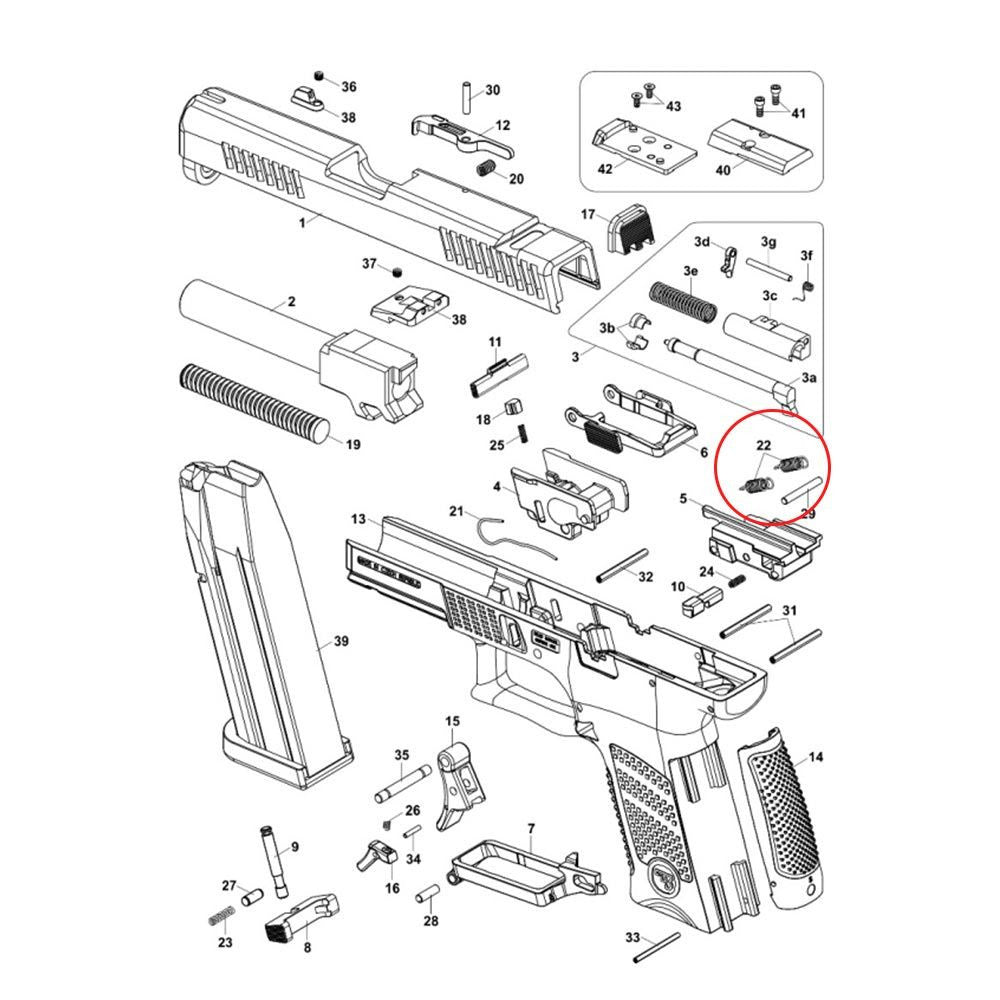 CZ P-10 molla della barra del grilletto | 2 pcs