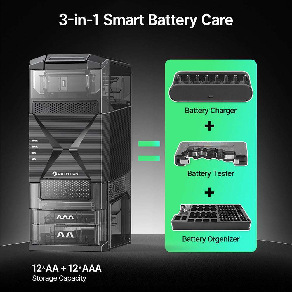 Olight Ostation 2 | chargeur de piles AA/AAA intelligent | 3-en-1