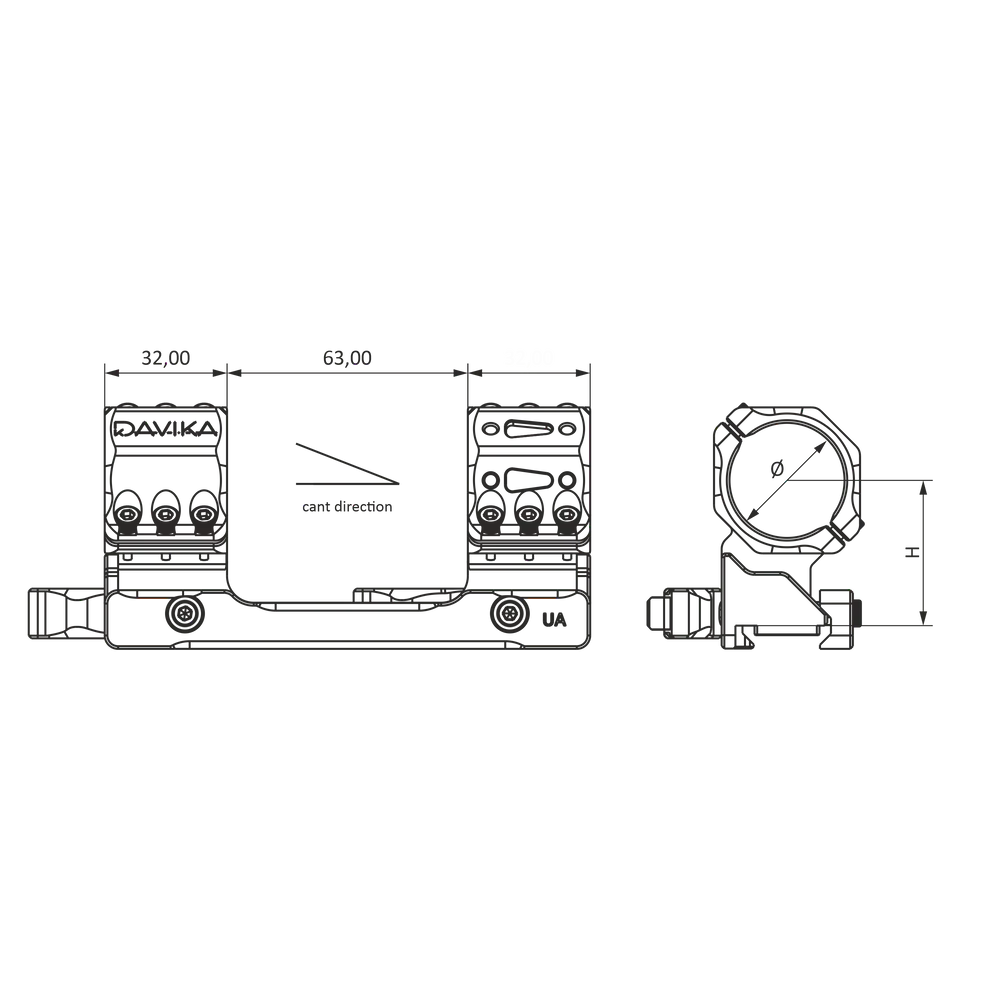 30 mm montage de lunette | Base Picatinny QD Ergo